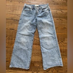 JEANERICA Vintage Straight Leg Jeans Light Wash Wide Leg High Rise Denim 30x34